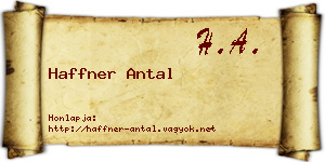 Haffner Antal névjegykártya